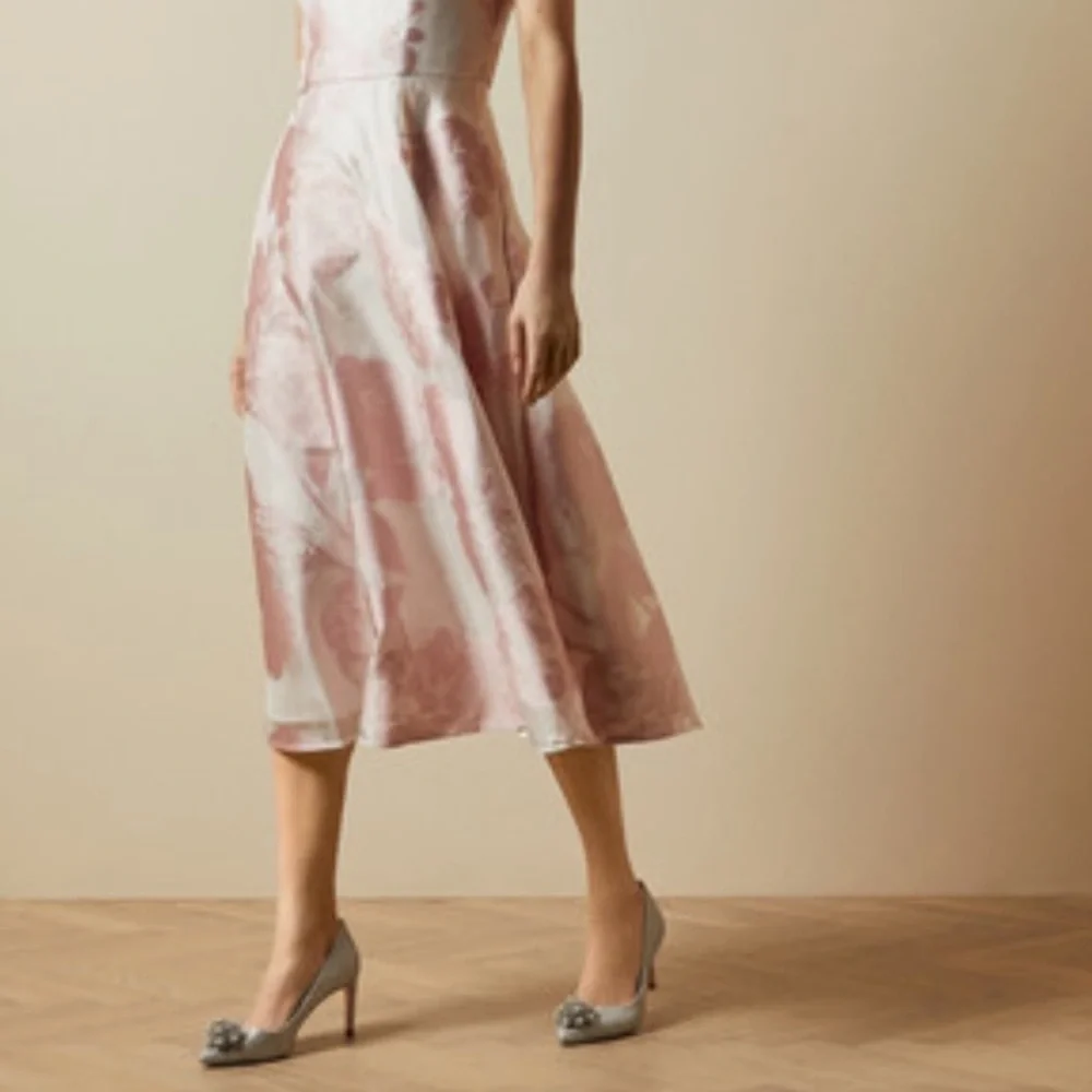 Ted Baker Darlill Metallic Brooch Heel Pump Silver Ted Baker London - Picture 8 of 16